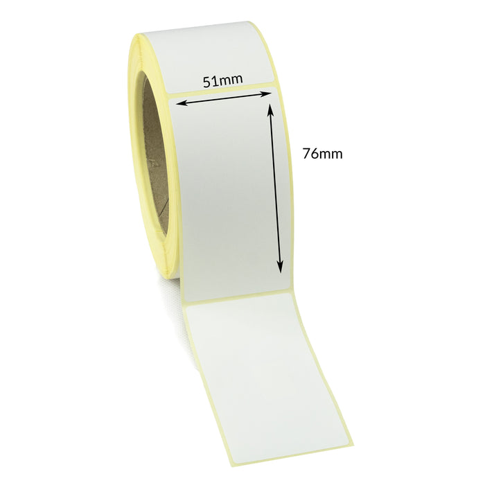 51 x 76mm Direct Thermal Top Coated Labels - Peelable Adhesive