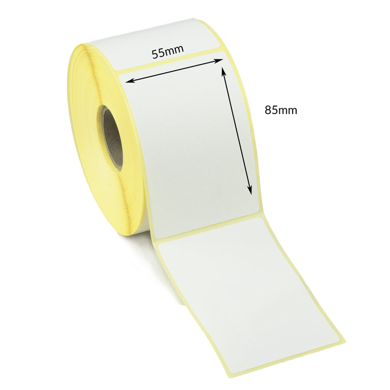 55 x 85mm Direct Thermal Labels - Permanent Adhesive