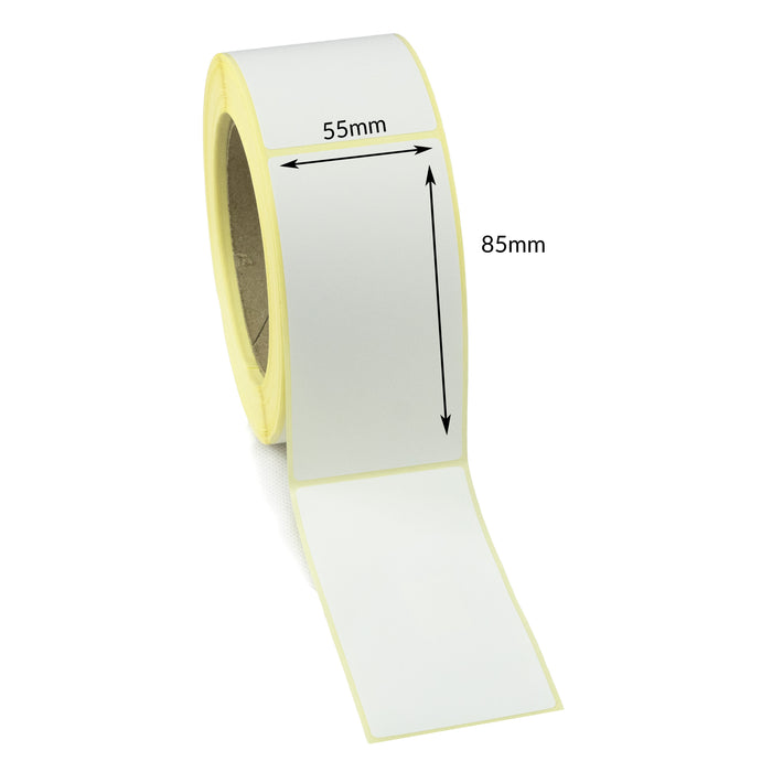 55 x 85mm Direct Thermal Labels - Permanent Adhesive