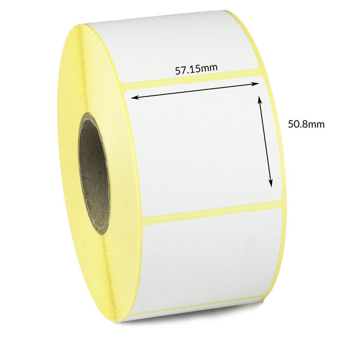 57.15 x 50.8mm Direct Thermal Top Coated Labels - Permanent Adhesive