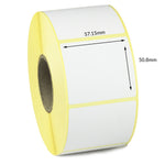 57.15 x 50.8mm Direct Thermal Labels - Permanent Adhesive