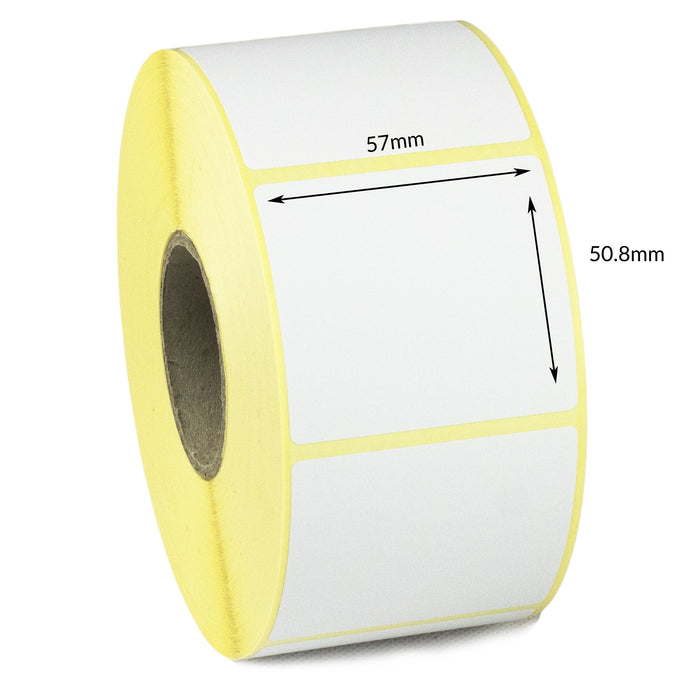 57 x 50.8mm Direct Thermal Top Coated Labels - Peelable Adhesive