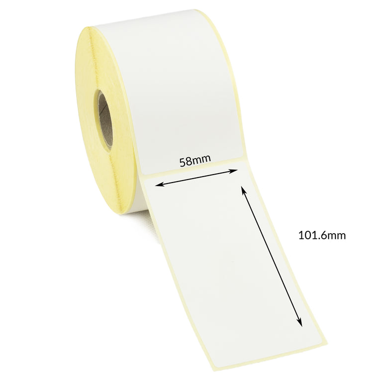 58 x 101.6mm Direct Thermal Labels - Freezer Grade Adhesive
