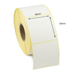58 x 60mm Direct Thermal Labels - Peelable Adhesive