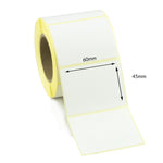 60 x 45mm Direct Thermal Labels - Permanent Adhesive