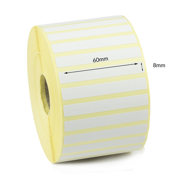 60 x 8mm Direct Thermal Labels - Freezer Grade Adhesive
