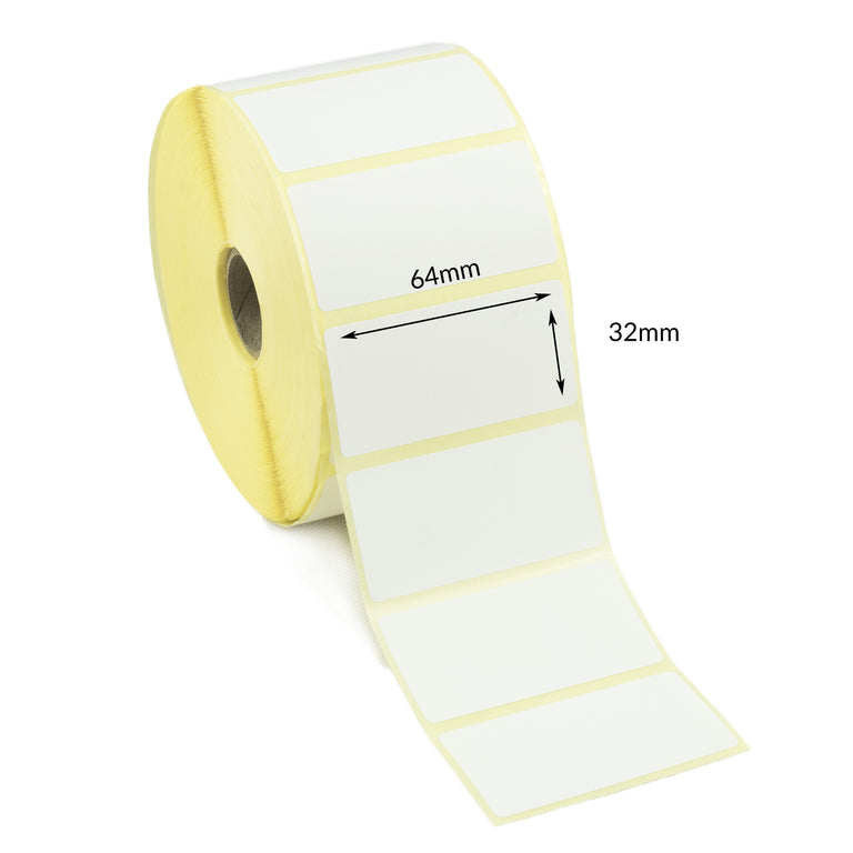 64 x 32mm Direct Thermal Labels - Freezer Grade Adhesive
