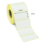 64 x 32mm Direct Thermal Labels - Freezer Grade Adhesive
