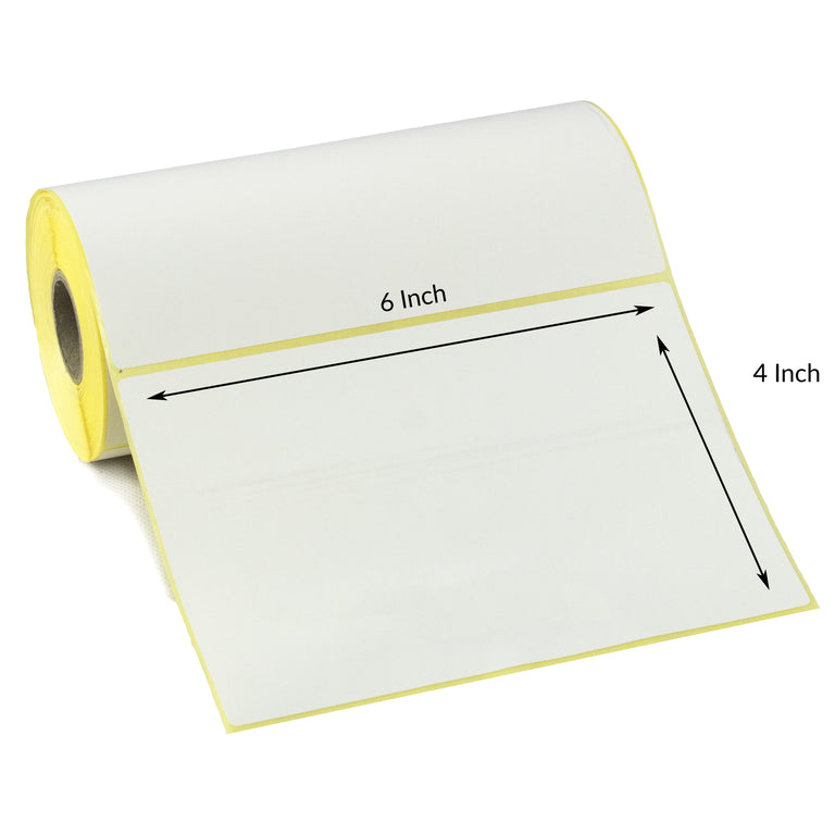 6x4 Inch Direct Thermal Labels - Permanent Adhesive
