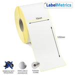 70 x 132mm Direct Thermal Labels - Peelable Adhesive