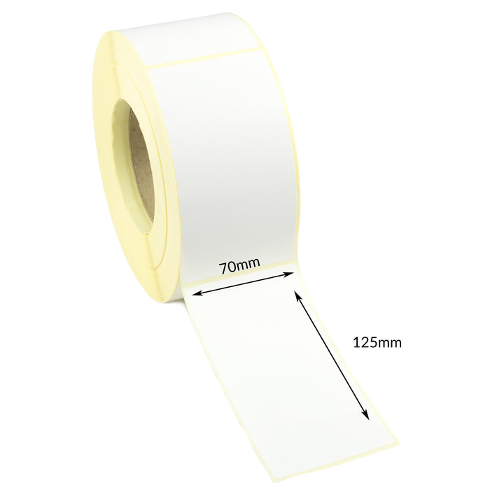70 x 125mm Direct Thermal Labels - Permanent Adhesive
