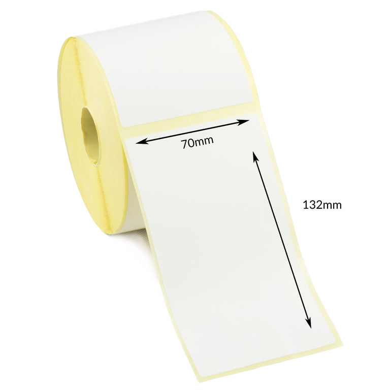 70 x 132mm Direct Thermal Labels - Permanent Adhesive