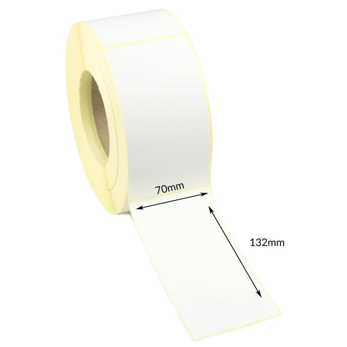 70 x 132mm Direct Thermal Top Coated Labels - Freezer Grade Adhesive
