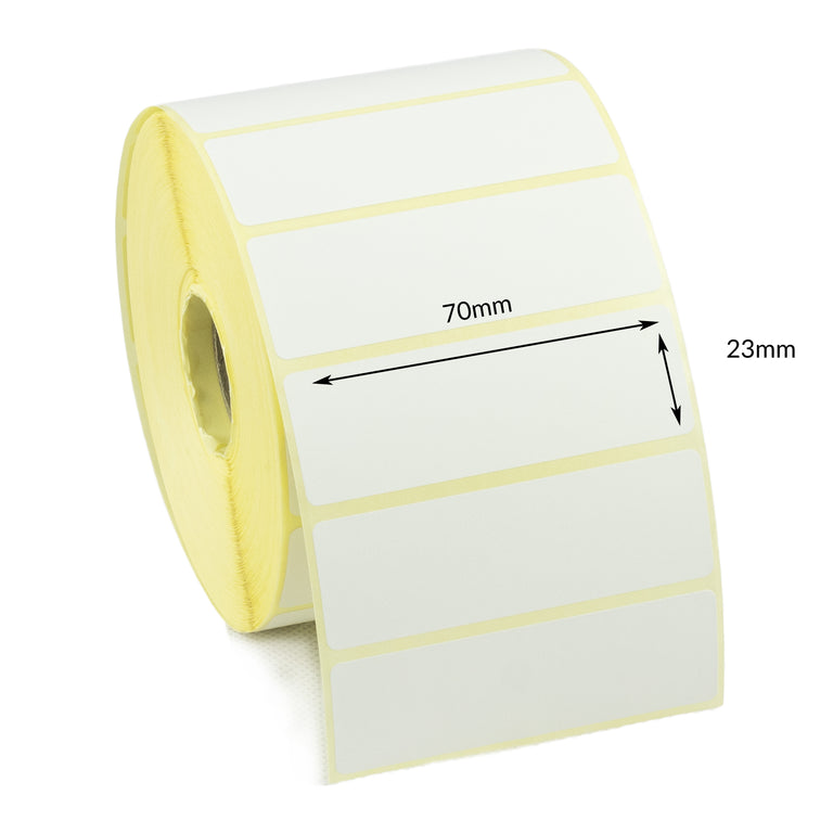 70 x 23mm Direct Thermal Labels - Permanent Adhesive