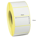 70 x 41mm Direct Thermal Labels - Permanent Adhesive
