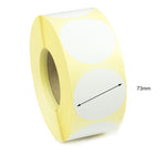 73mm Diameter Direct Thermal Labels - Permanent Adhesive