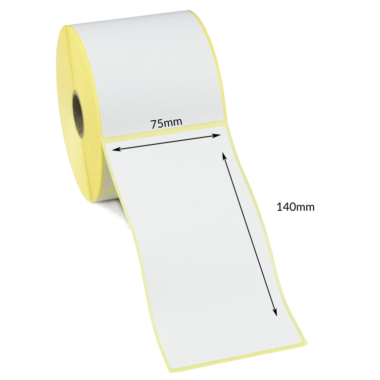 75 x 140mm Direct Thermal Labels - Permanent Adhesive
