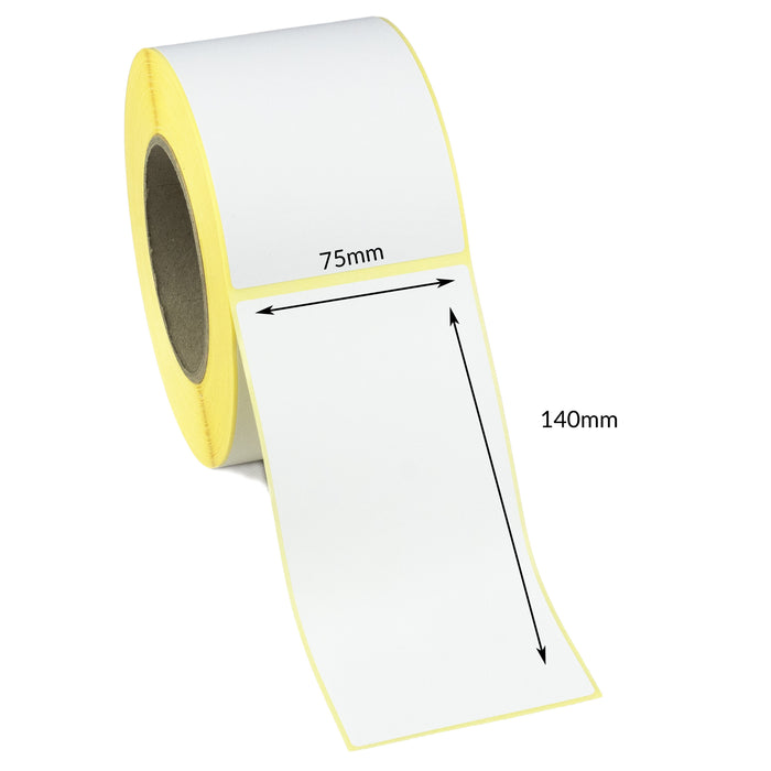 75 x 140mm Direct Thermal Top Coated Labels - Permanent Adhesive