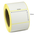 76.2 x 50.8mm Direct Thermal Labels - Permanent Adhesive