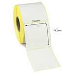 76.2 x 76.2mm Direct Thermal Labels - Permanent Adhesive