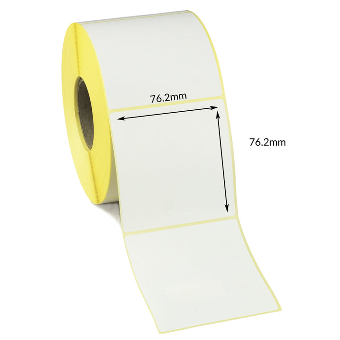 76.2 x 76.2mm Direct Thermal Labels - Peelable Adhesive