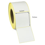76.2 x 76.2mm Direct Thermal Labels - Permanent Adhesive