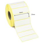 76 x 25mm Direct Thermal Labels - Freezer Grade Adhesive