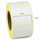 76 x 38mm Direct Thermal Labels - Freezer Grade Adhesive
