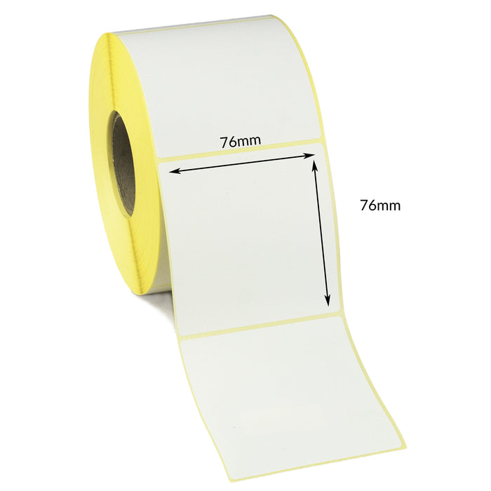 76 x 76mm Direct Thermal Top Coated Labels - Peelable Adhesive