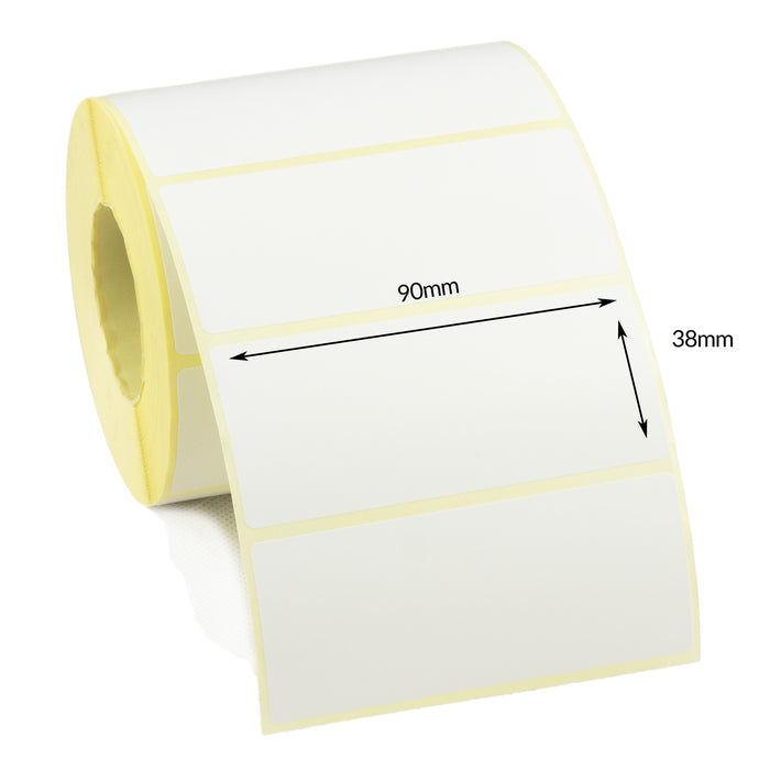 90 x 38mm Direct Thermal Labels - Peelable Adhesive