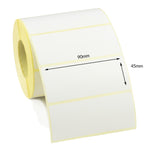 90 x 45mm Direct Thermal Labels - Permanent Adhesive