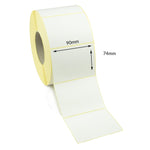 90 x 74mm Direct Thermal Labels - Permanent Adhesive