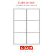 A4 Sheet Labels, 6 Labels per Sheet, Butt Cut (99.1mm x 93.1mm). Matt White Paper. Permanent adhesive.
