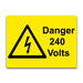 Danger 240 Volts Electrical Safety Warning Labels - 76 x 51mm