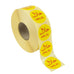 40mm Diameter Printed Halal Labels/Stickers. Yellow and Red, Permanent adhesive. Ideal for Food Packaging. 500 per roll.