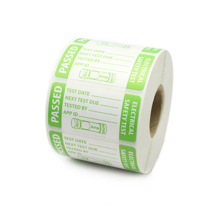 Fuse Rating, PAT Test Labels - Passed - 50 x 25mm