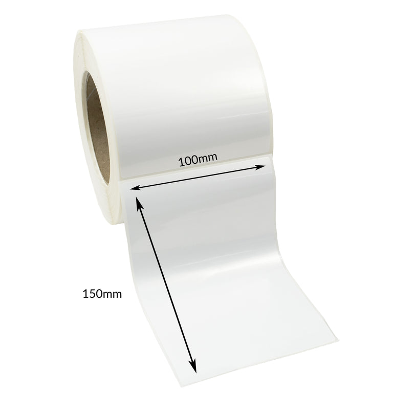 100 x 150mm Gloss White Polypropylene (PP) Thermal Transfer Labels