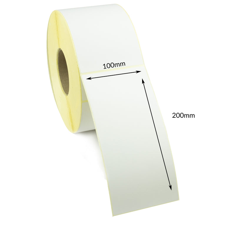 100 x 200mm Direct Thermal Labels - Permanent Adhesive. 1 Roll of 1,000 Labels.