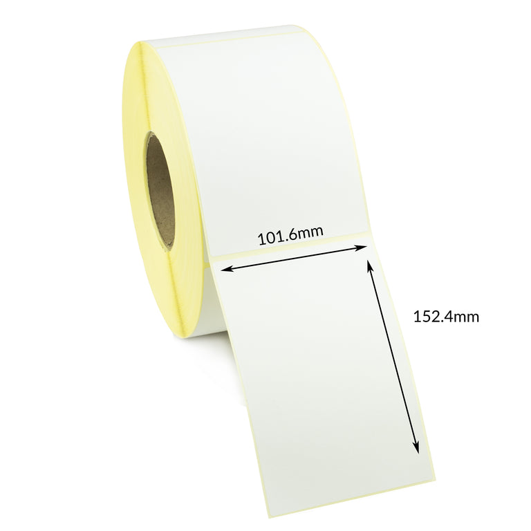 101.6 x 152.4mm Direct Thermal Labels - Economy. 6 Rolls of 1,000 - 6,000 Labels.