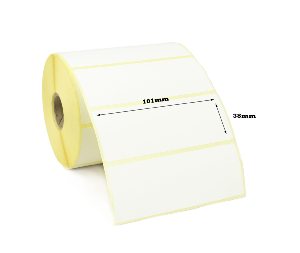 101 x 38mm Direct Thermal Labels - Economy. 15 Rolls of 1,000 - 15,000 Labels.