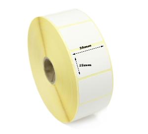 38 x 25mm Direct Thermal Labels - 1 Roll of 2,500 Labels.