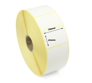 38 x 25mm Thermal Transfer Labels - Semi-Gloss. 8 Rolls of 2,500 - 20,000 Labels