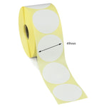 49mm Diameter Cirlces Direct Thermal Labels, Permanent adhesive. 100 Rolls of 1,000 labels - 100,000 labels.