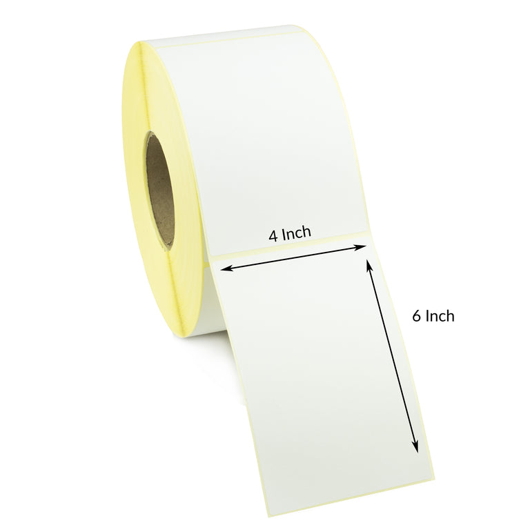 4 x 6 Direct Thermal Labels - Economy - 6 Rolls of 1,000 - 6,000 Labels.