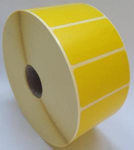 50 x 25mm Yellow Thermal Transfer Labels, Permanent Adhesive. 4 Rolls of 6,000 - 24,000 Labels.