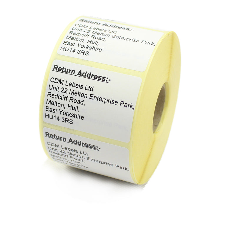 50 x 35mm White Return Address Labels (500 Labels)