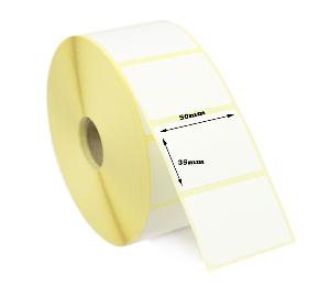 50 x 35mm Direct Thermal Labels - Economy - 1 Rolls of 2,000 Labels.