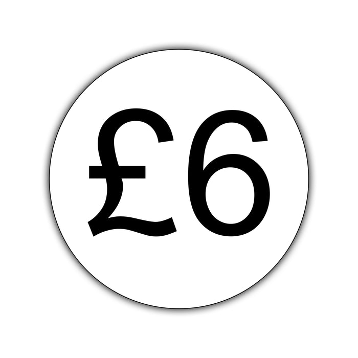 500 x 25mm Diameter, Printed Price Labels. Black Print / White Labels. Permanent adhesive.