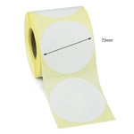 73mm Diameter Direct Thermal Labels, Permanent adhesive. 20 Rolls of 1,000 labels - 20,000 labels.