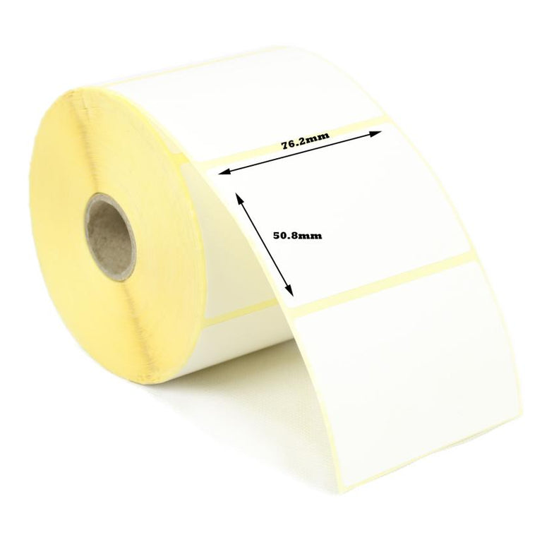 76.2 x 50.8mm Direct Thermal Labels - 10 Rolls of 2,500 - 25,000 Labels